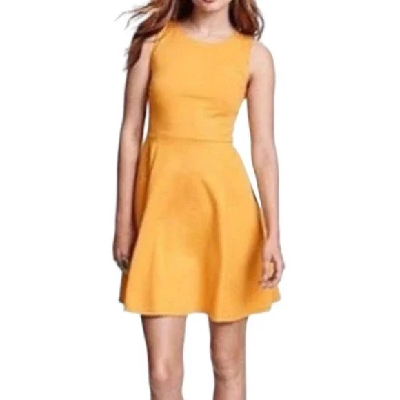 H&M | Dresses | Hm Womens Aline Mini Dress Sleeveless Size M Mustard |  Poshmark